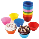 Conjunto de 12 Formas de Silicone Mini Cupcake