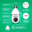 Kit com 4 Câmeras Lâmpadas de Segurança IP Wi-Fi 360° Full HD