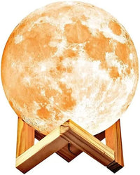 Luminária 3D Touch Lua Cheia Abajur LED Decoração USB RGB